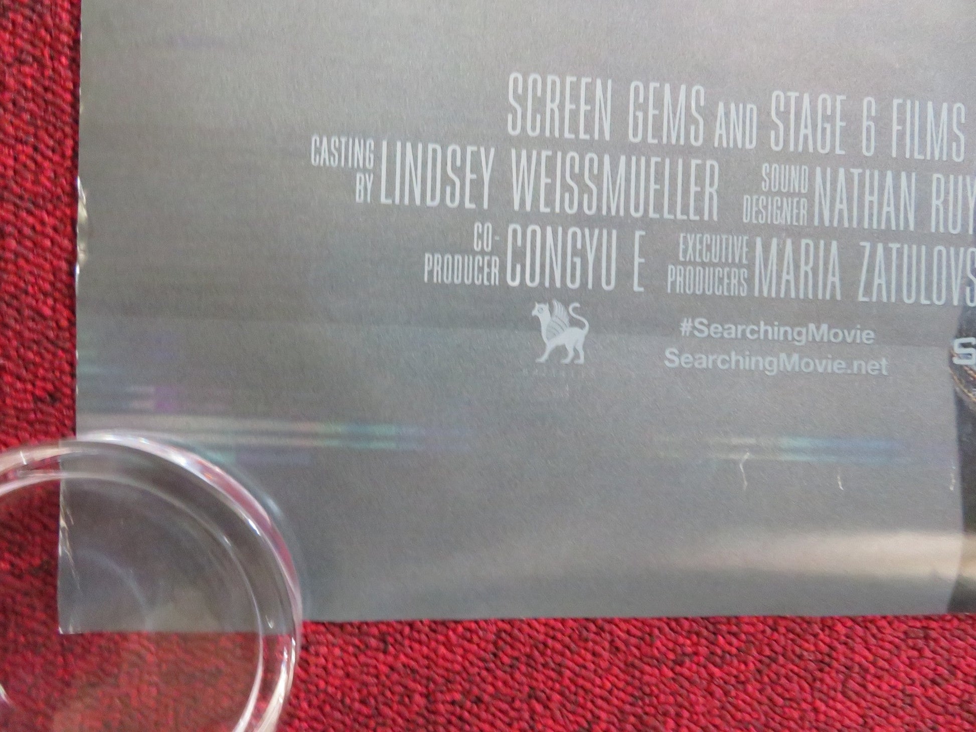 SEARCHING US ONE SHEET ROLLED POSTER JOHN CHO SARA SOHN 2018 Rendezvous Cinema Movie posters