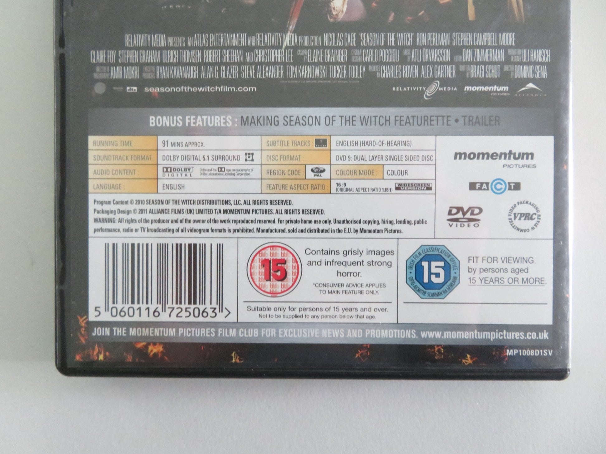 Season of the Witch (DVD) Nicolas Cage Ron Perlman 2011 Region 2 Movie posters