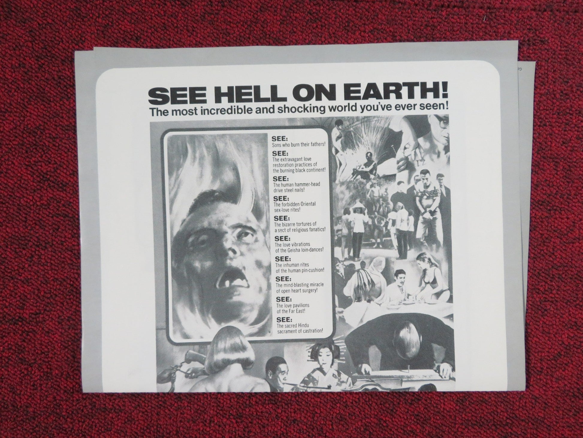 SECRET RITES UNCUT PRESS BOOK FOLDED PENNY BEECHING SHIRLEY HARMER 1971 Rendezvous Cinema Movie posters