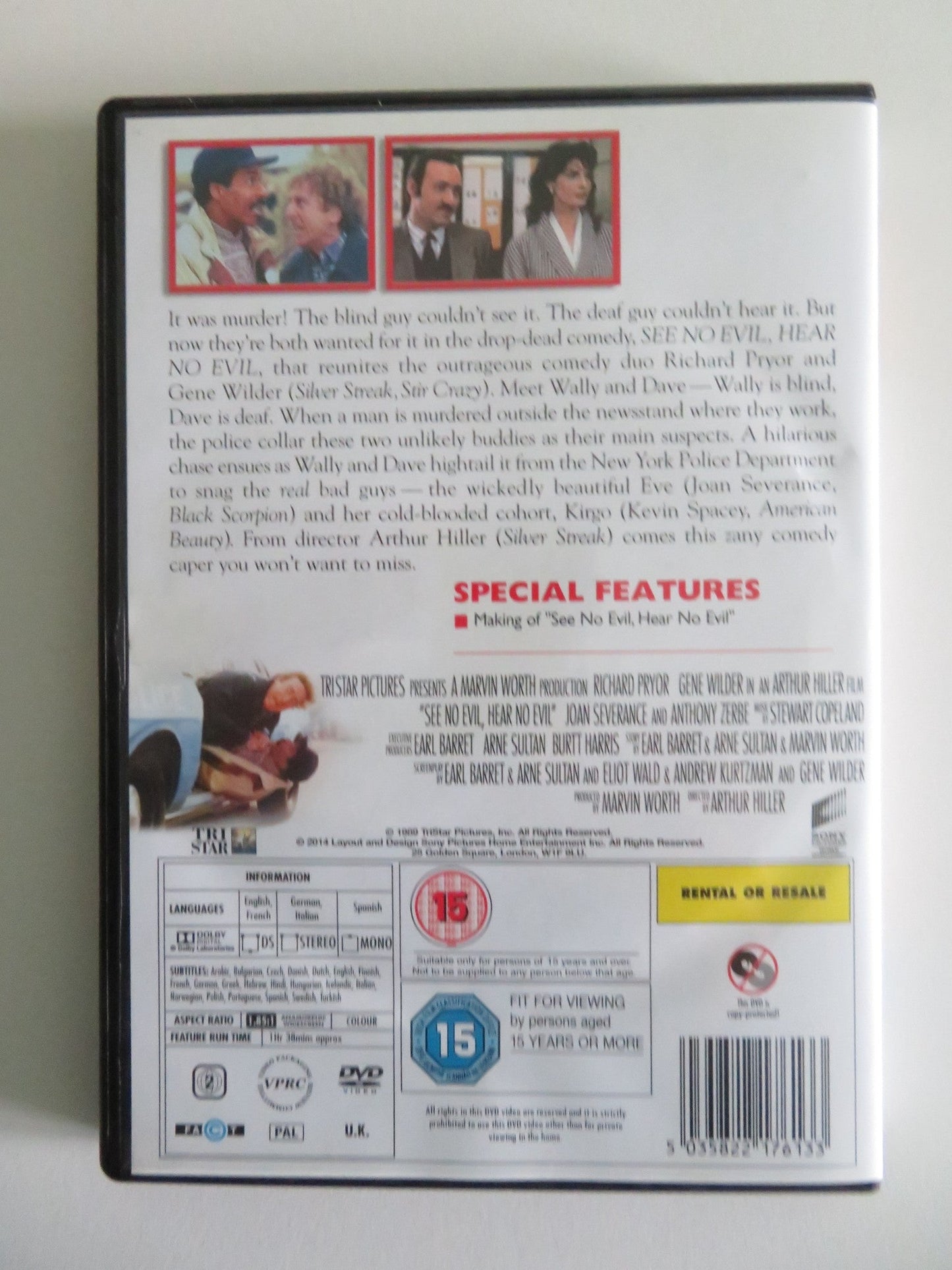 SEE NO EVIL, HEAR NO EVIL (DVD) RICHARD PRYOR GENE WILDER 1989 REGION 2 Movie posters