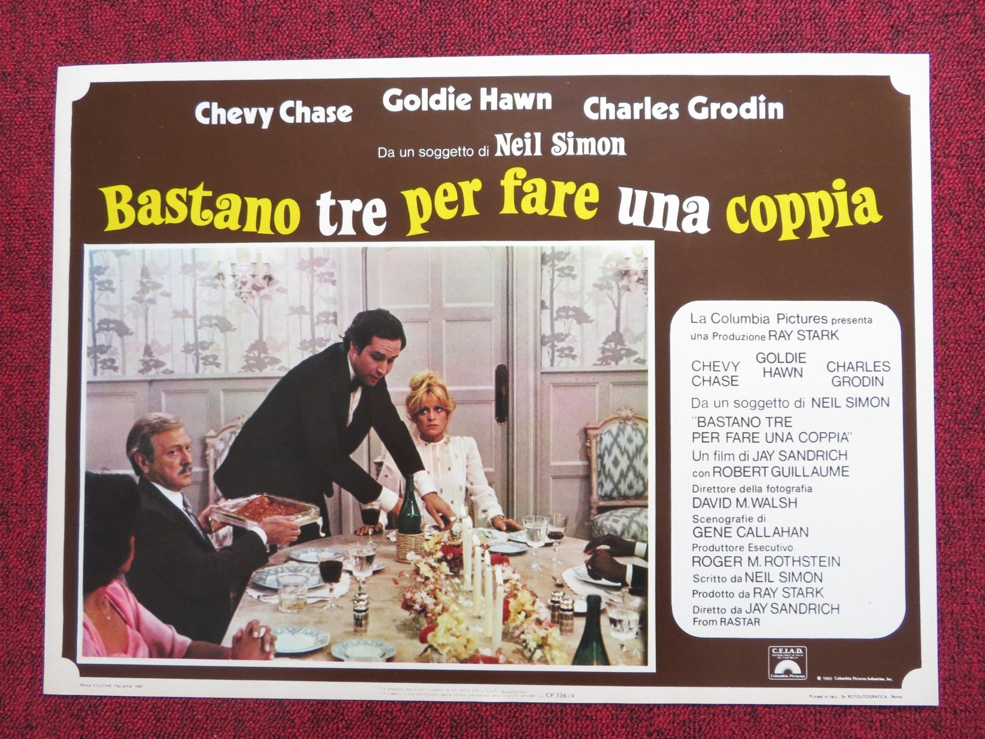 SEEMS LIKE OLD TIMES - A ITALIAN FOTOBUSTA POSTER GOLDIE HAWN CHEVY CHASE 1980 Rendezvous Cinema Movie posters
