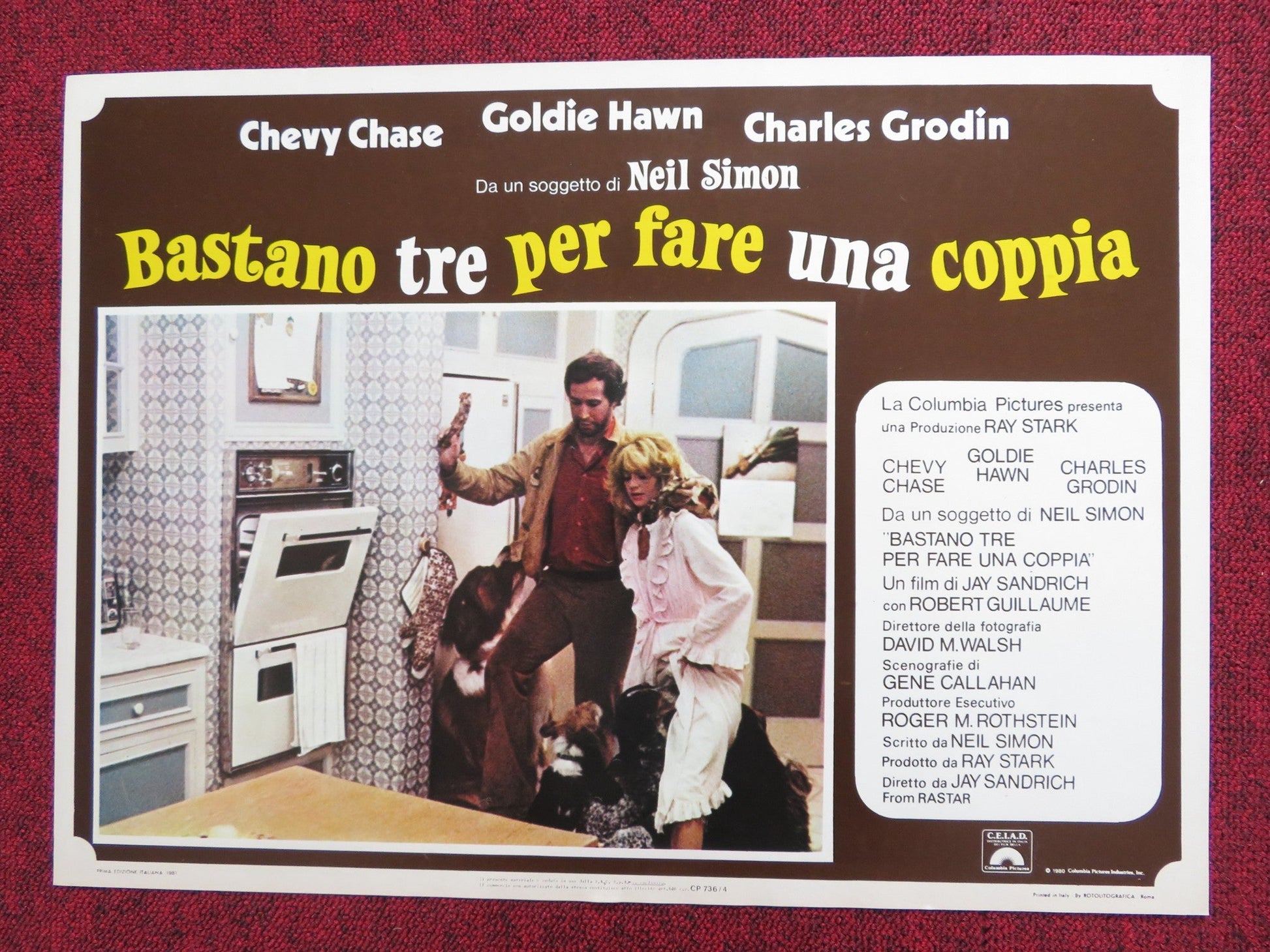 SEEMS LIKE OLD TIMES - C ITALIAN FOTOBUSTA POSTER GOLDIE HAWN CHEVY CHASE 1980 Rendezvous Cinema Movie posters