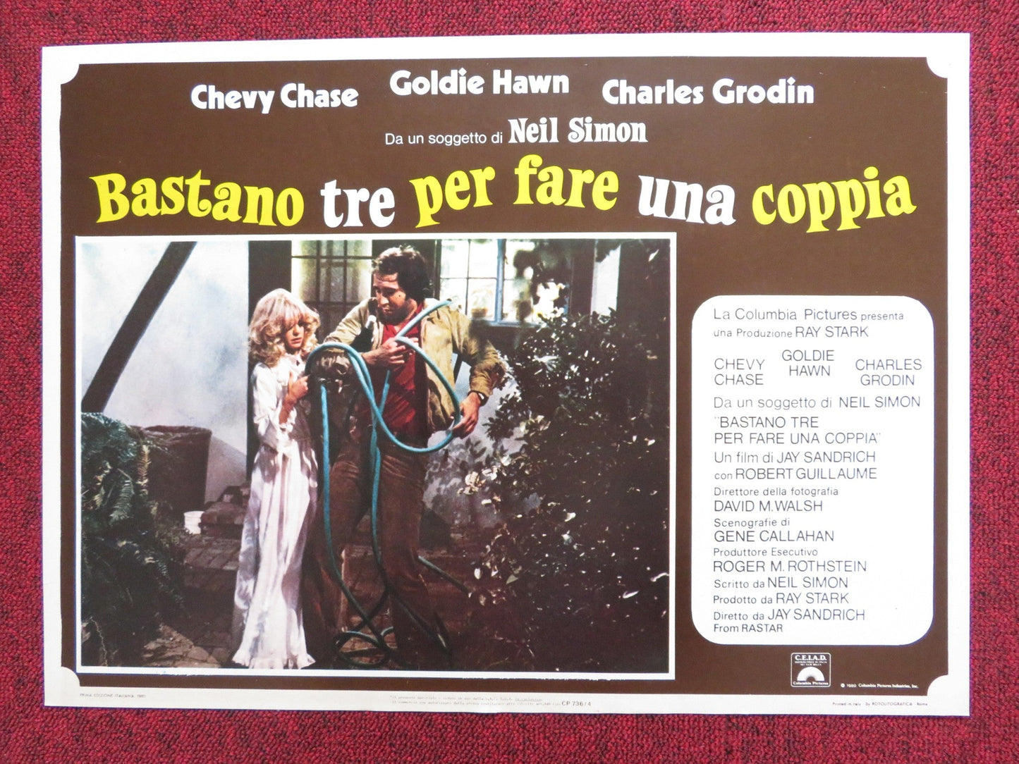 SEEMS LIKE OLD TIMES - D ITALIAN FOTOBUSTA POSTER GOLDIE HAWN CHEVY CHASE 1980 Rendezvous Cinema Movie posters