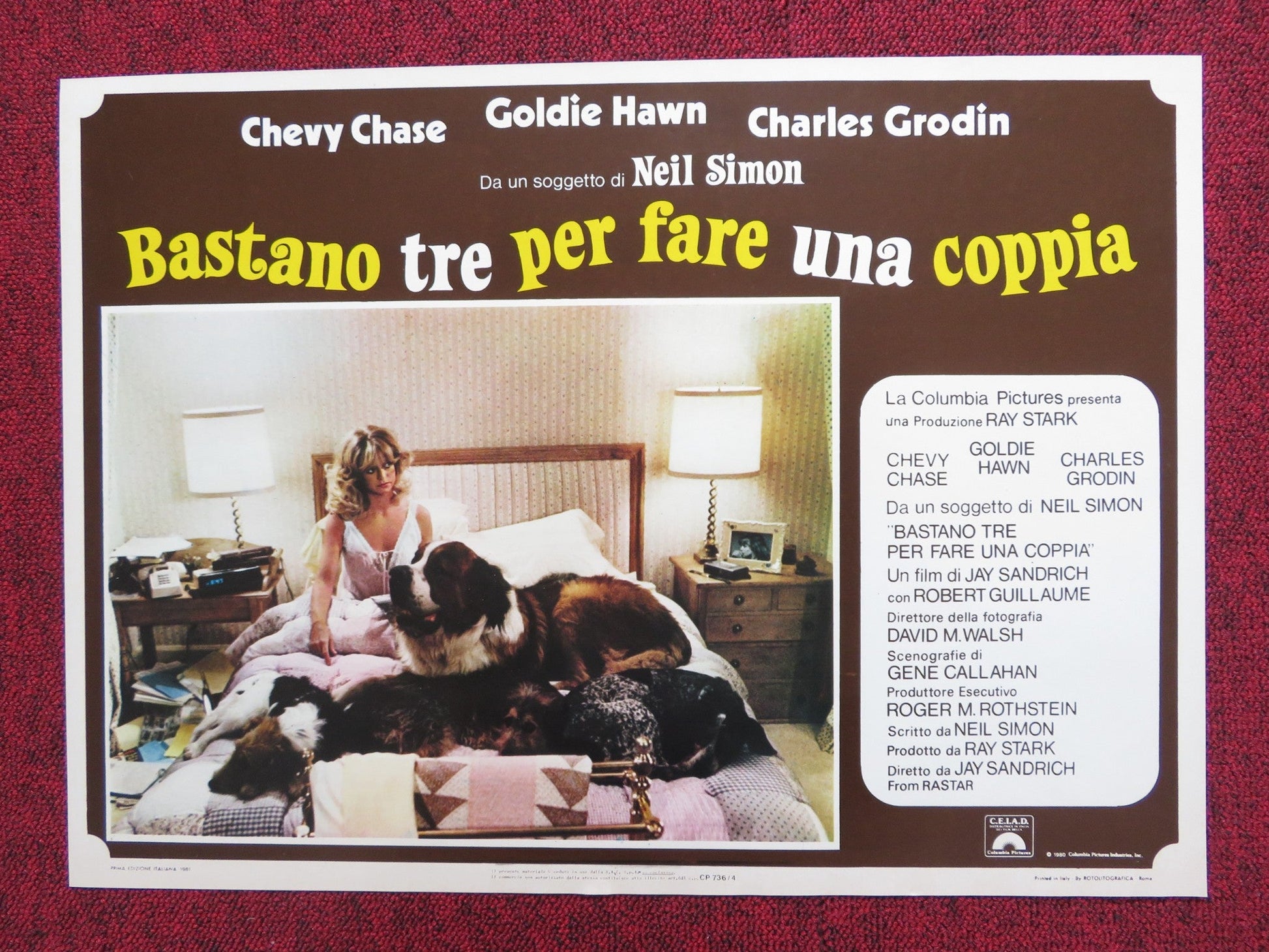SEEMS LIKE OLD TIMES - F ITALIAN FOTOBUSTA POSTER GOLDIE HAWN CHEVY CHASE 1980 Rendezvous Cinema Movie posters