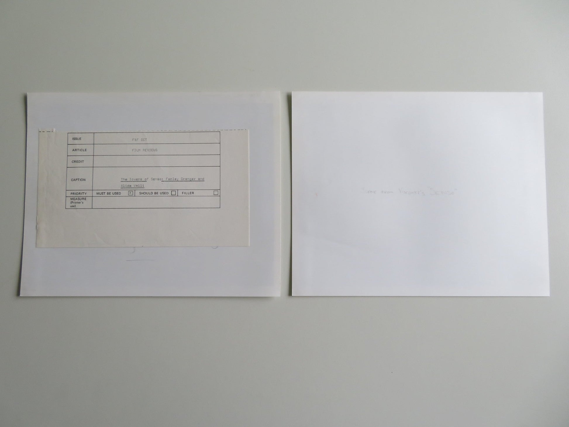 SENSO MOVIE STILL PHOTO LOT OF 2 FARLEY GRANGER ALIDA VALLI Movie posters