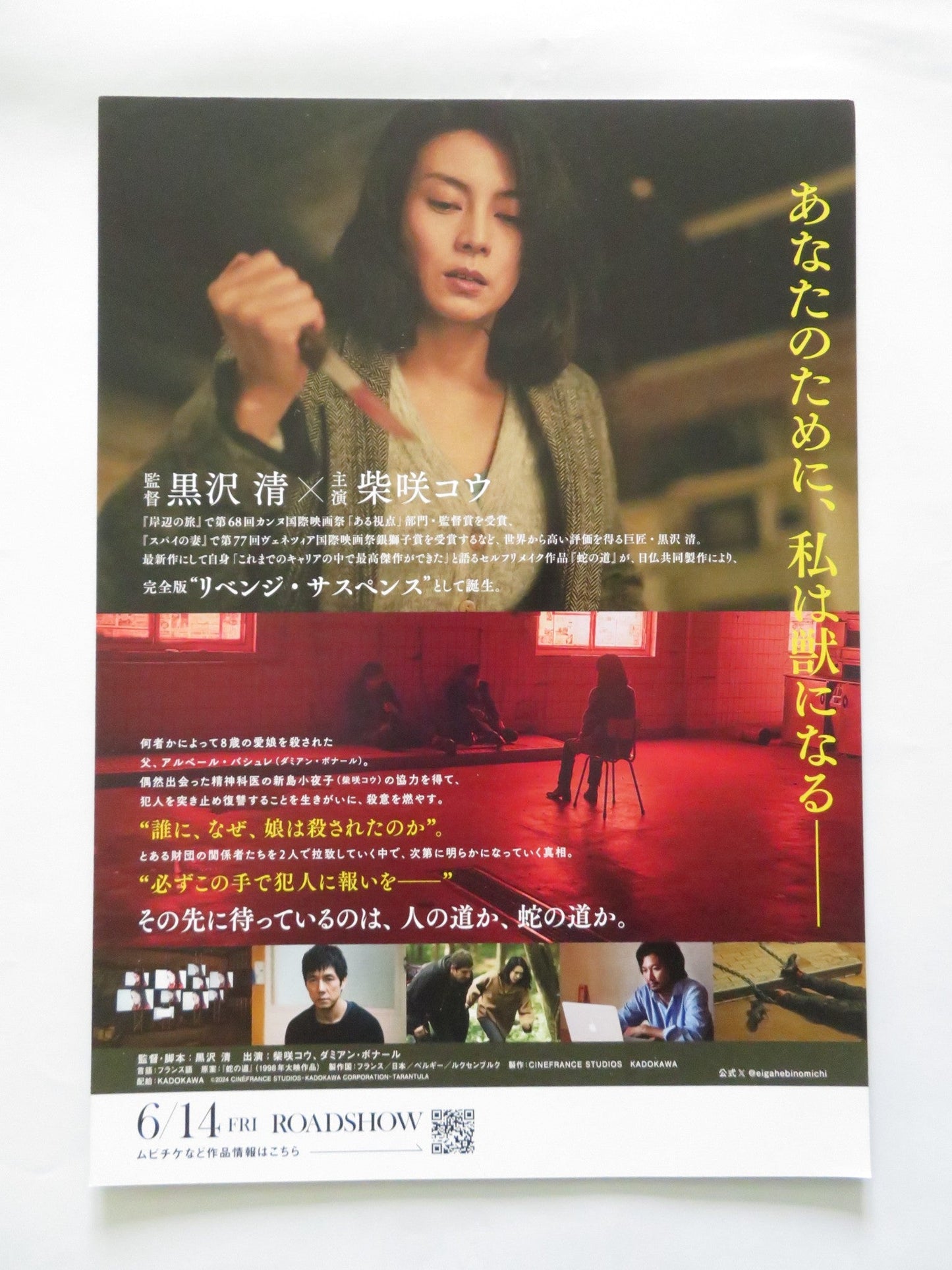 SERPENTS PATH JAPANESE CHIRASHI (B5) POSTER MATHIEU AMALRIC MUNETTAKA AOKI 2024 Rendezvous Cinema Movie posters