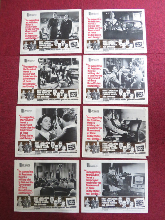 SEVEN DAYS IN MAY US LOBBY CARD FULL SET BURT LANCASTER KIRK DOUGLAS 1963 Rendezvous Cinema Movie posters