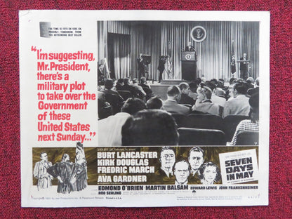 SEVEN DAYS IN MAY US LOBBY CARD FULL SET BURT LANCASTER KIRK DOUGLAS 1963 Rendezvous Cinema Movie posters