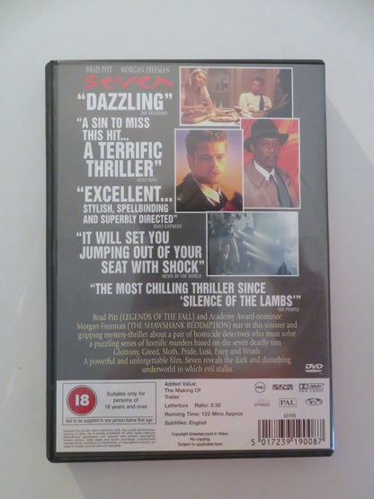 SEVEN (DVD) BRAD PITT MORGAN FREEMAN 1995 REGION 2 Movie posters