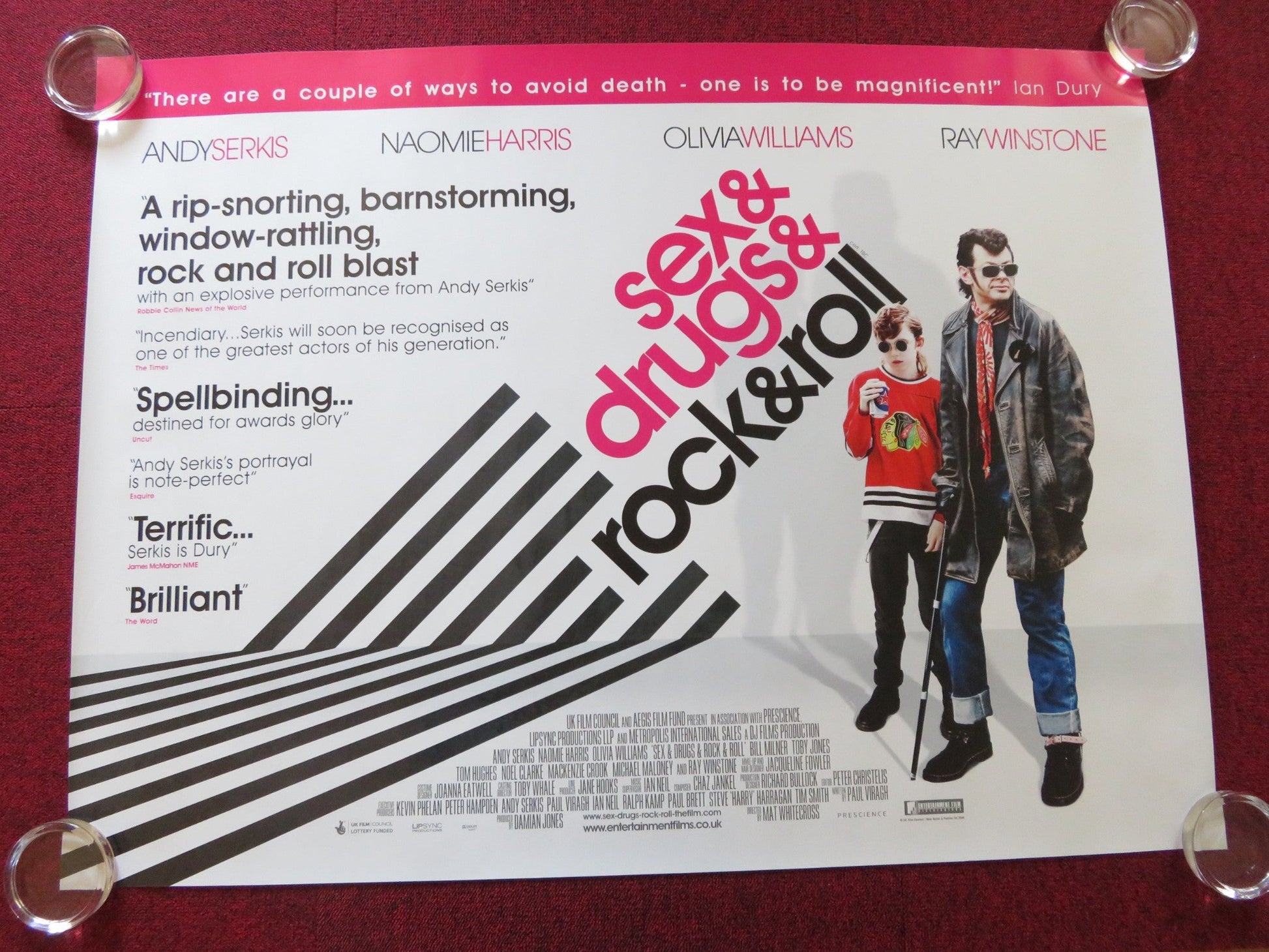 SEX & DRUGS & ROCK & ROLL UK QUAD ROLLED POSTER ANDY SERKIS NAOMIE HARRIS 2010 Rendezvous Cinema Movie posters