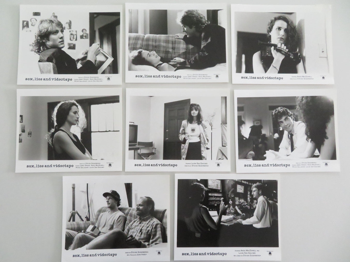 SEX, LIES AND VIDEOTAPE MOVIE STILL PHOTO LOT OF 8 JAMES SPADER A MACDOWELL 1989 Movie posters