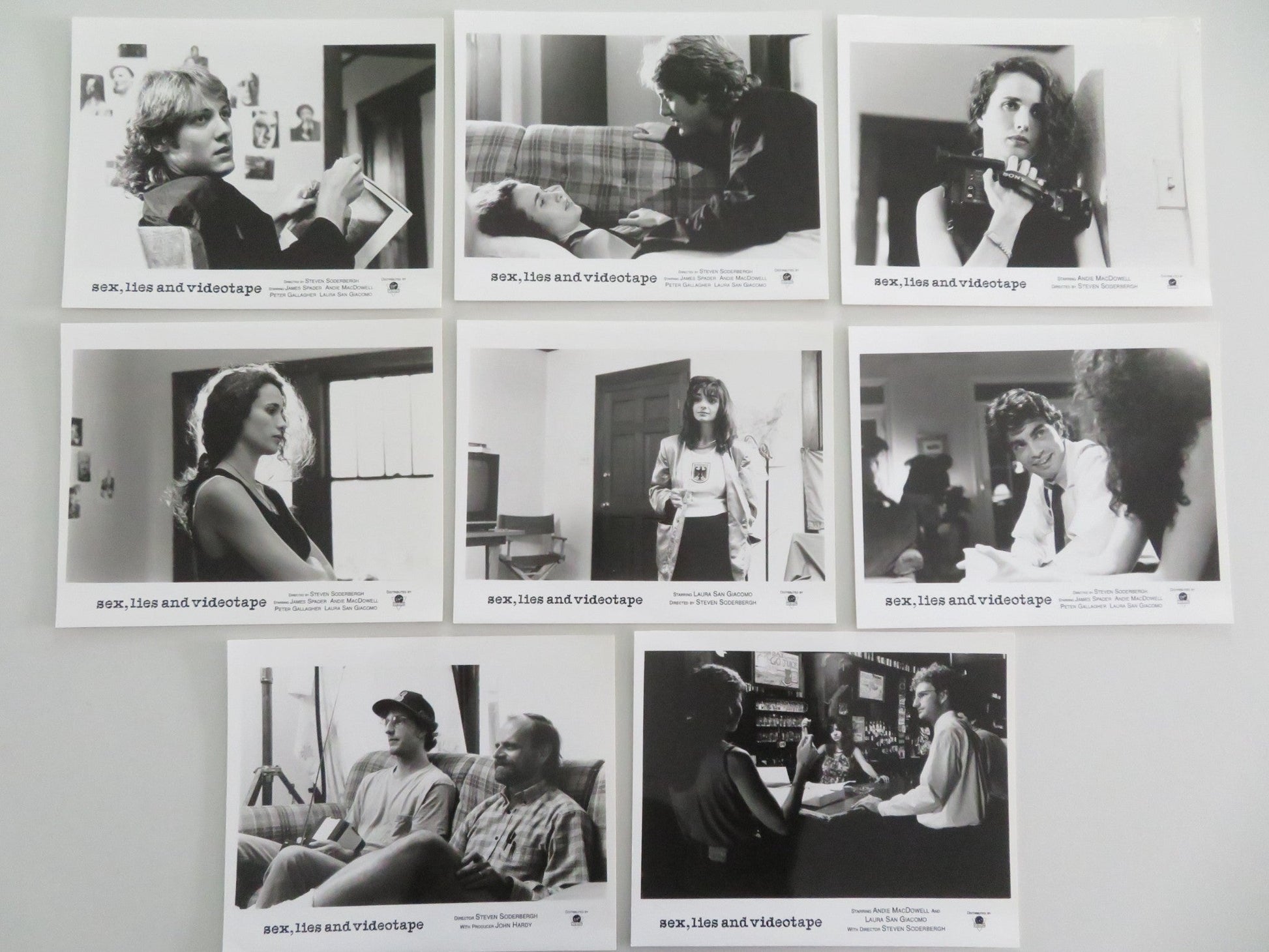 SEX, LIES AND VIDEOTAPE MOVIE STILL PHOTO LOT OF 8 JAMES SPADER A MACDOWELL 1989 Movie posters