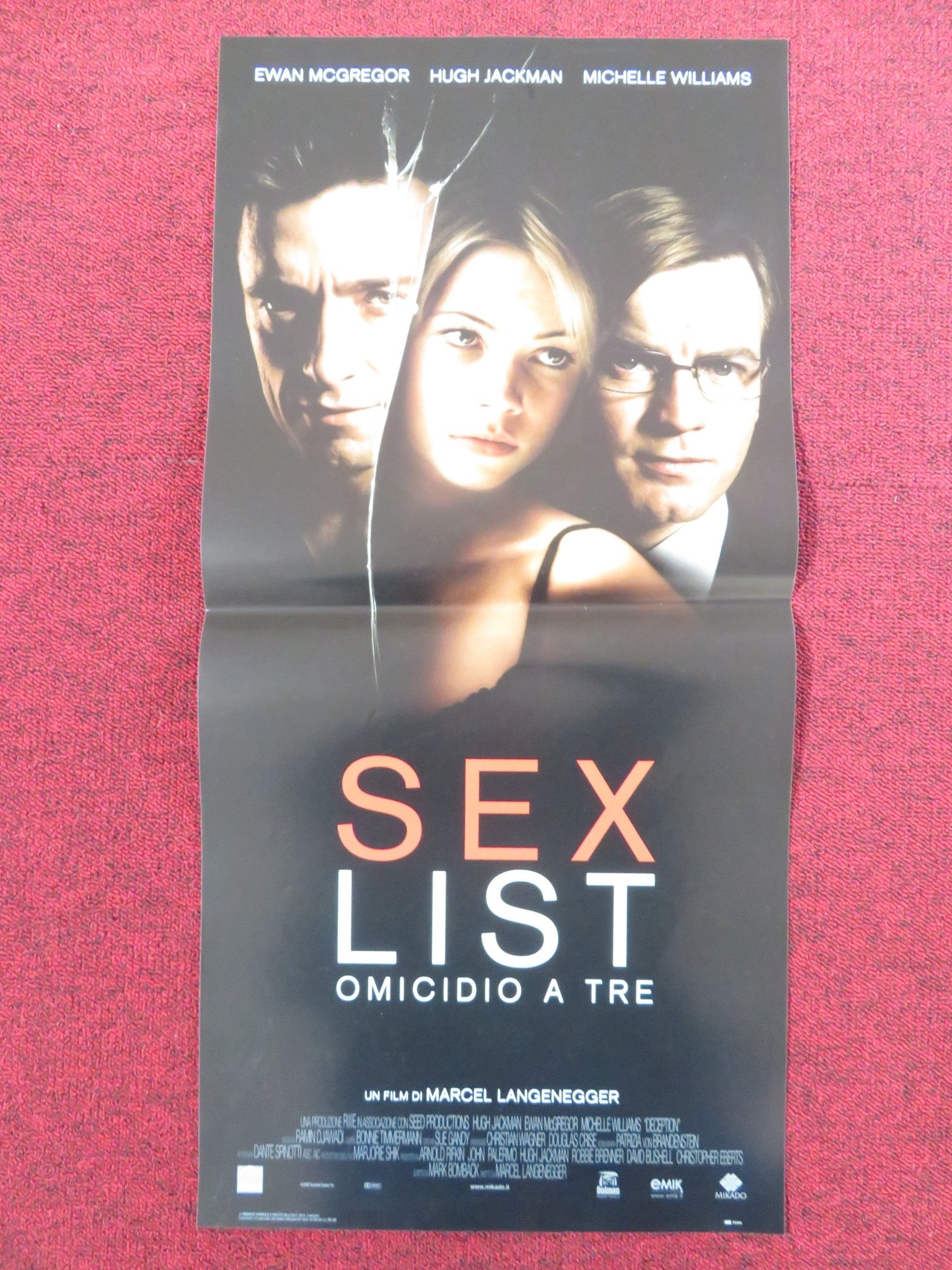 SEX LIST - OMICIDIO A TRE ITALIAN LOCANDINA POSTER EWAN MCGREGOR 2008 Rendezvous Cinema Movie posters