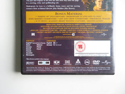 SHAKESPEARE IN LOVE (DVD) GWYNETH PALTROW JOSEPH FIENNES STOPPARD 1998 REGION 2 - Rendezvous Cinema