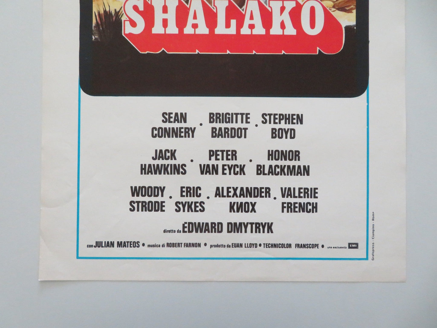 SHALAKO ITALIAN LOCANDINA POSTER SEAN CONNERY BRIGITTE BARDOT 1968 Movie posters