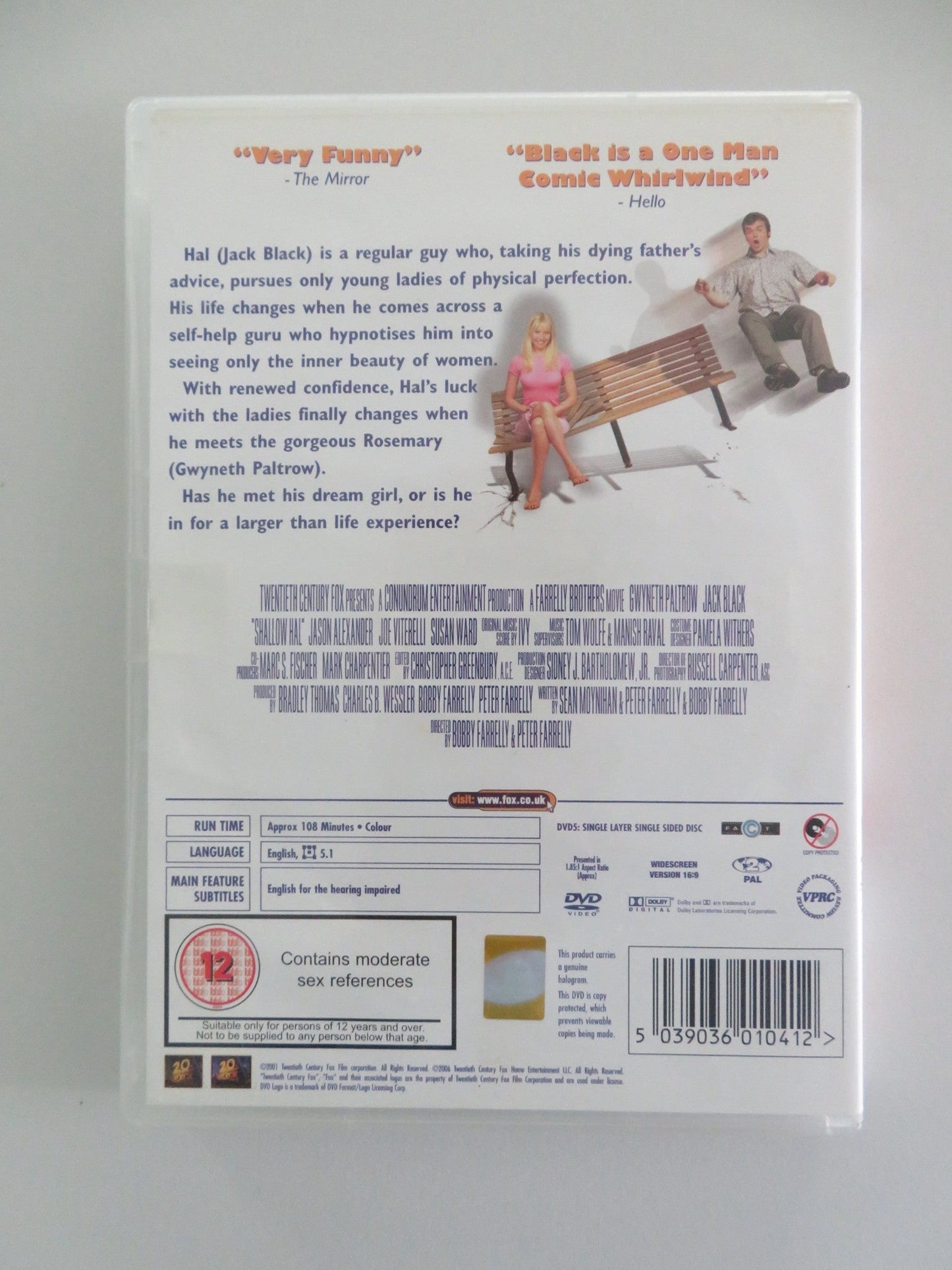 SHALLOW HAL (DVD) JACK BLACK GWYNETH PALTROW 2001 REGION 2 Movie posters