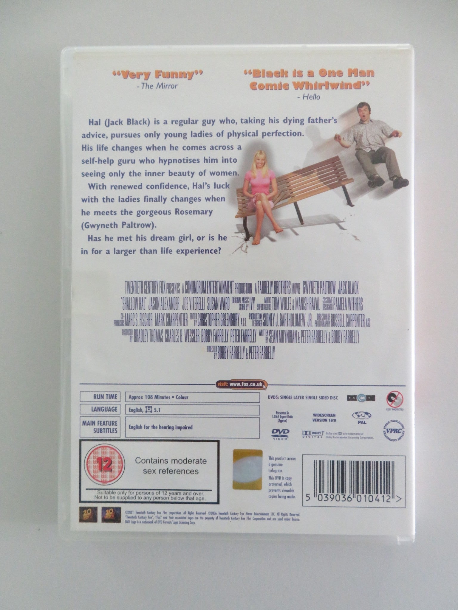 SHALLOW HAL (DVD) JACK BLACK GWYNETH PALTROW 2001 REGION 2 Movie posters