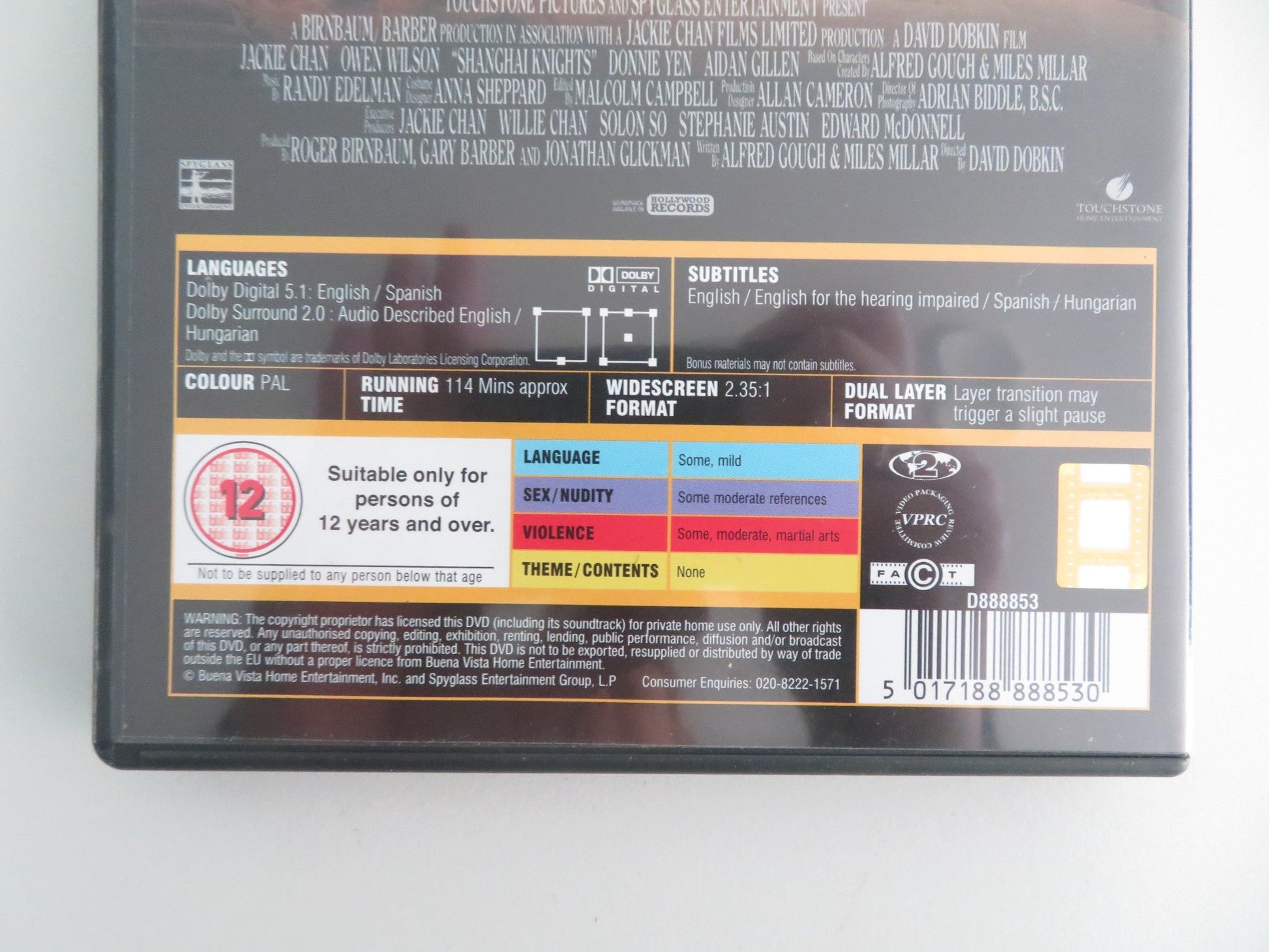 Shanghai Knights (DVD) Jackie Chan Owen Wilson 2003 Region 2 Movie posters