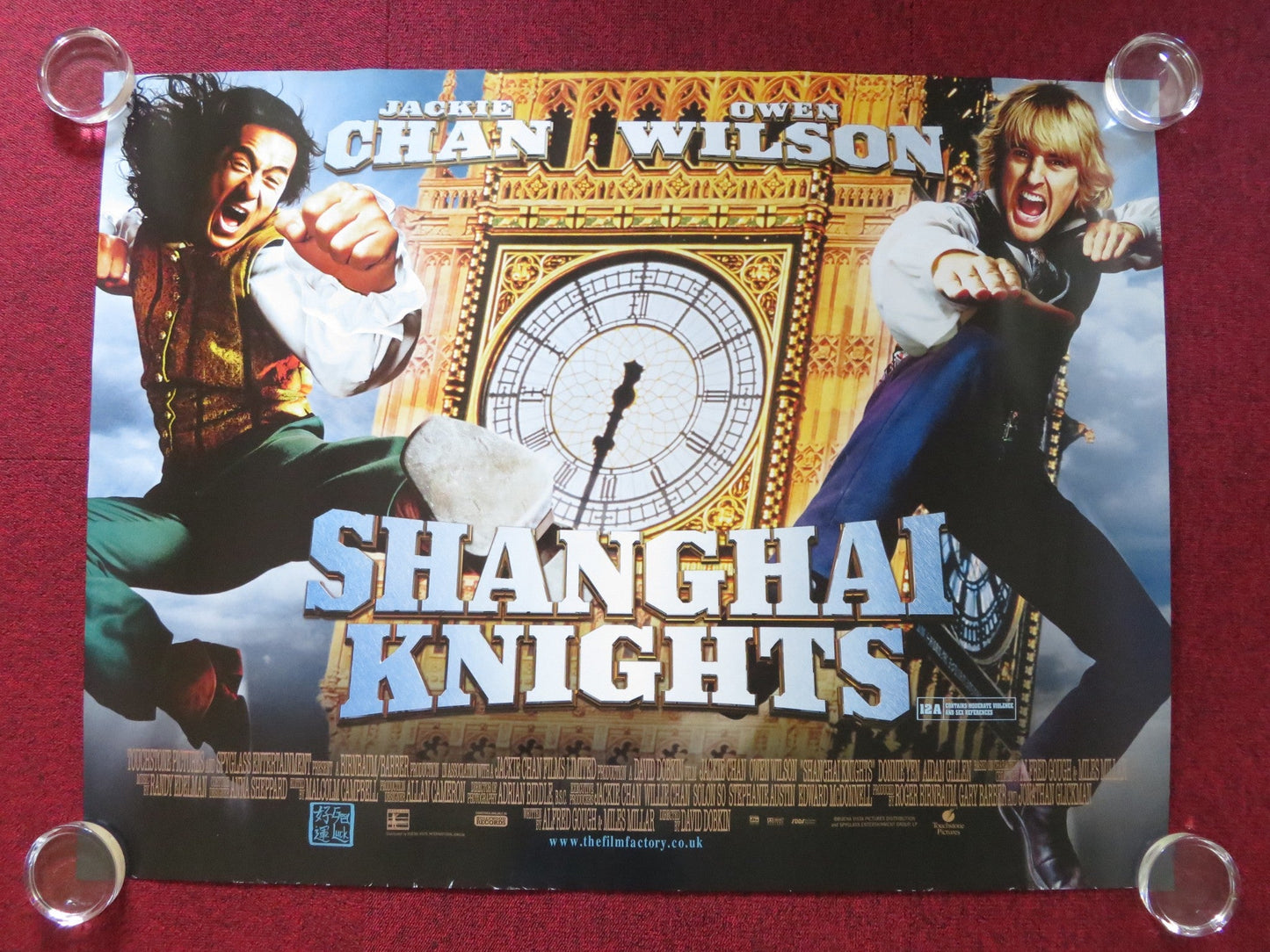 SHANGHAI KNIGHTS UK QUAD ROLLED POSTER JACKIE CHAN OWEN WILSON 2003 Rendezvous Cinema Movie posters