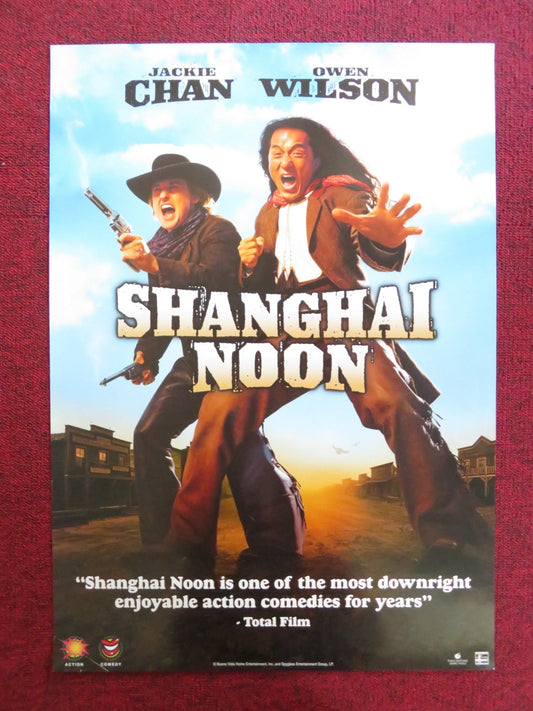 SHANGHAI NOON VHS VIDEO POSTER JACKIE CHAN OWEN WILSON 2000 Rendezvous Cinema Movie posters