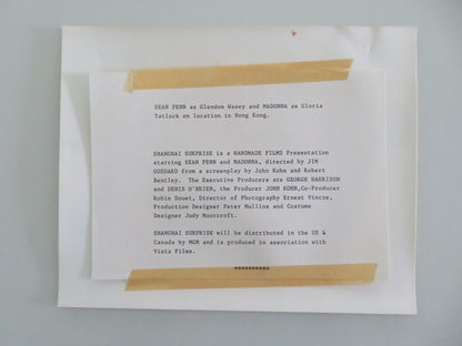 SHANGHAI SURPRISE MOVIE STILL PHOTO MADONNA SEAN PENN 1986 Movie posters