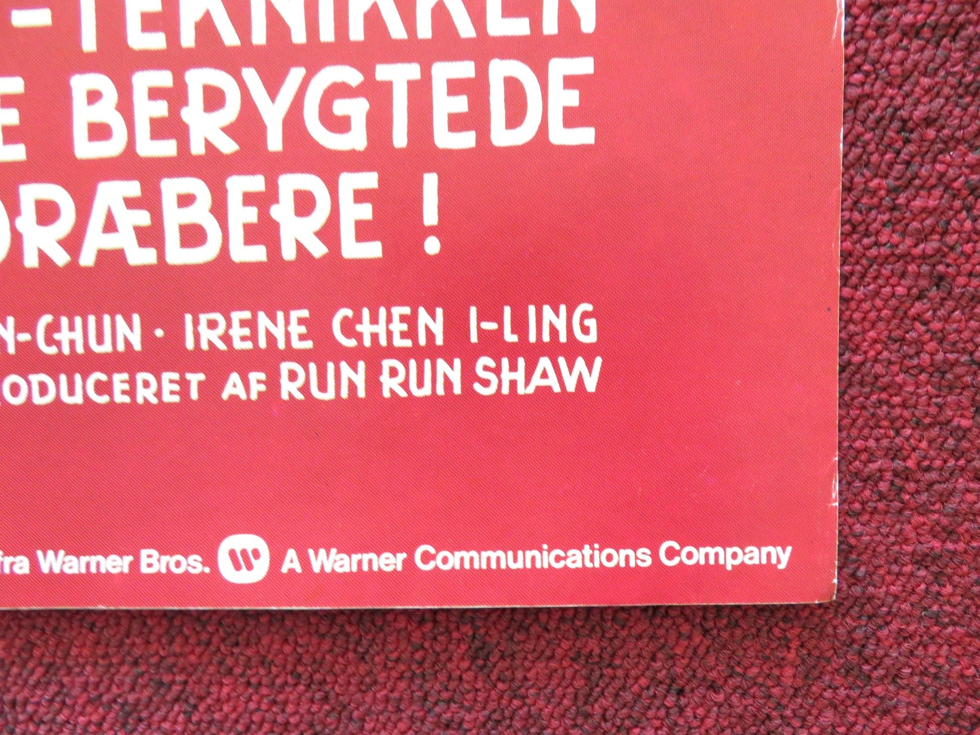 SHAO LIN MARTIAL ARTS DANISH POSTER ROLLED SHENG FU KUAN - CHUN CHI 1975 Rendezvous Cinema Movie posters