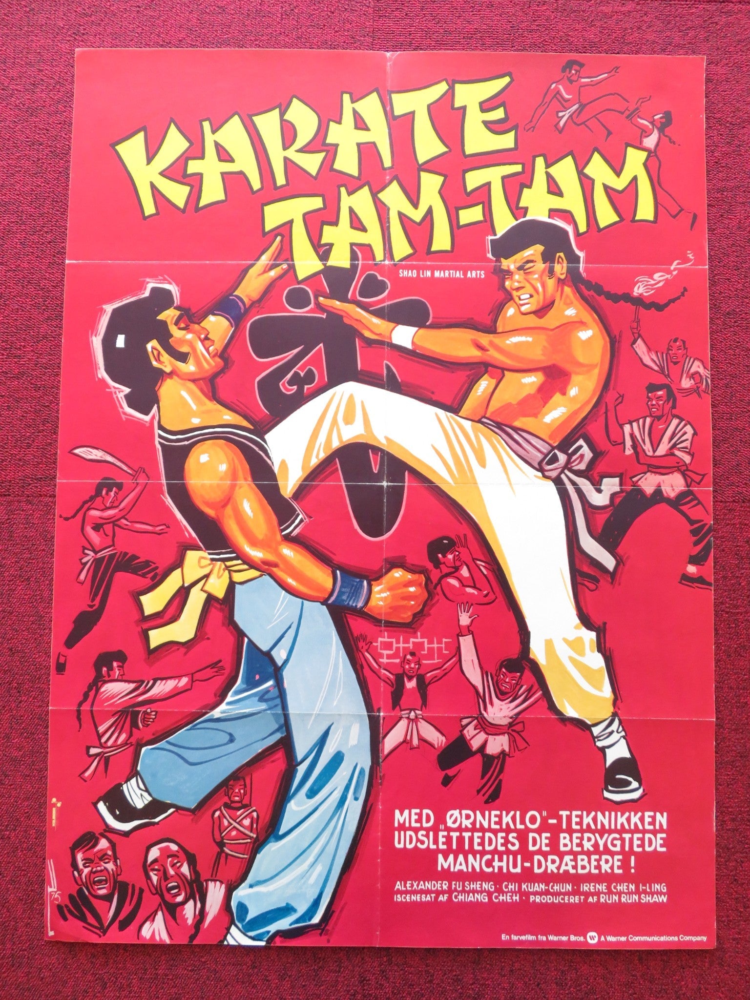 SHAO LIN MARTIAL ARTS DANISH POSTER ROLLED SHENG FU KUAN - CHUN CHI 1975 Rendezvous Cinema Movie posters