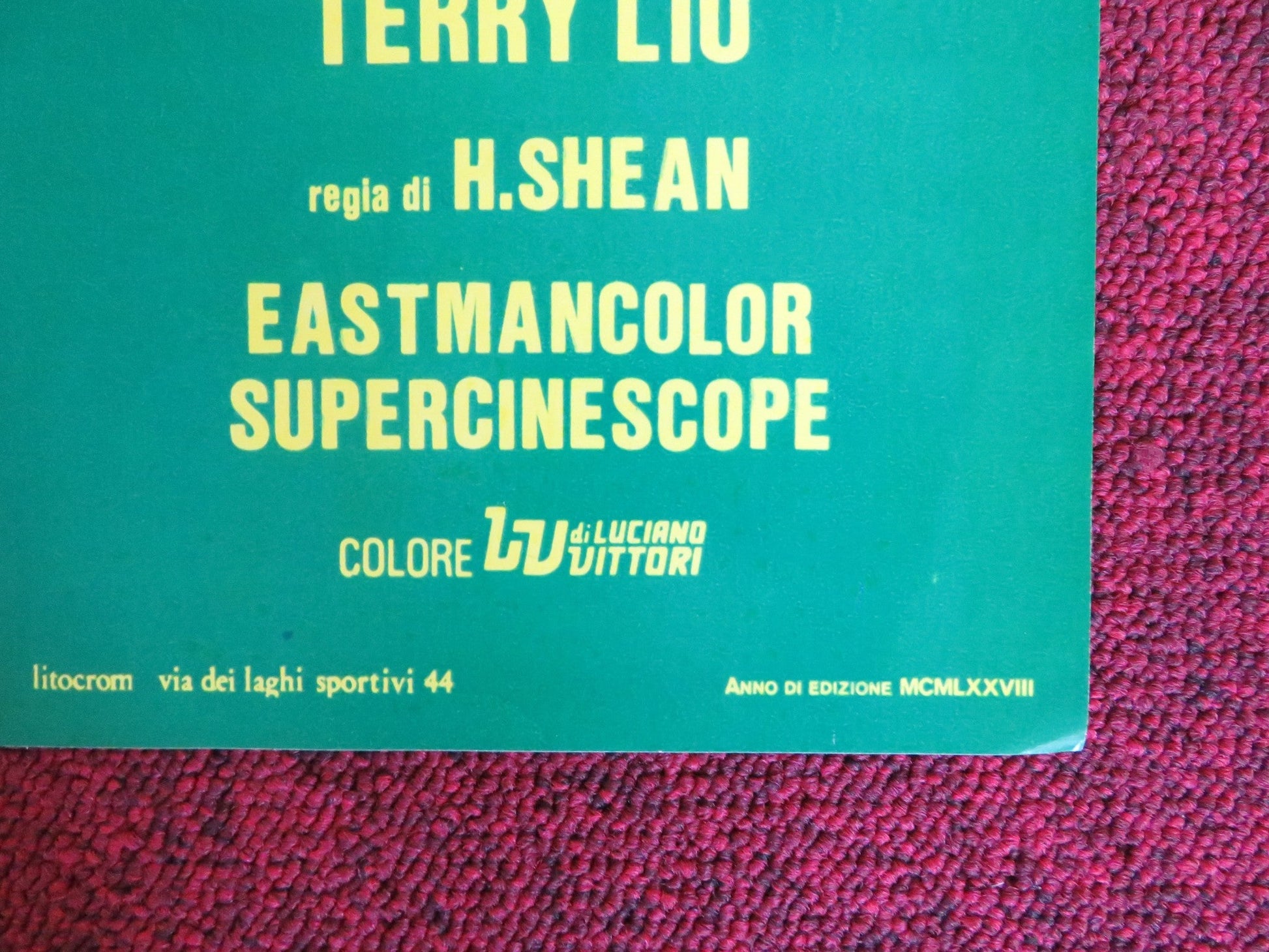 SHAOLIN TEMPLE - B ITALIAN FOTOBUSTA POSTER ALEXANDER SENG NORAL WALL 1978 Rendezvous Cinema Movie posters