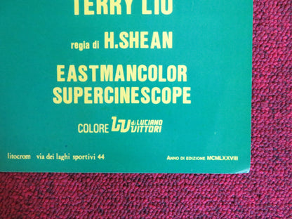 SHAOLIN TEMPLE - B ITALIAN FOTOBUSTA POSTER ALEXANDER SENG NORAL WALL 1978 Rendezvous Cinema Movie posters