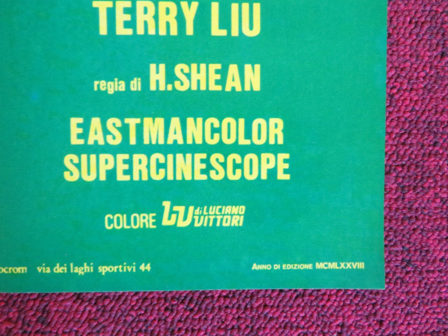 SHAOLIN TEMPLE - C ITALIAN FOTOBUSTA POSTER ALEXANDER SENG NORAL WALL 1978 Rendezvous Cinema Movie posters