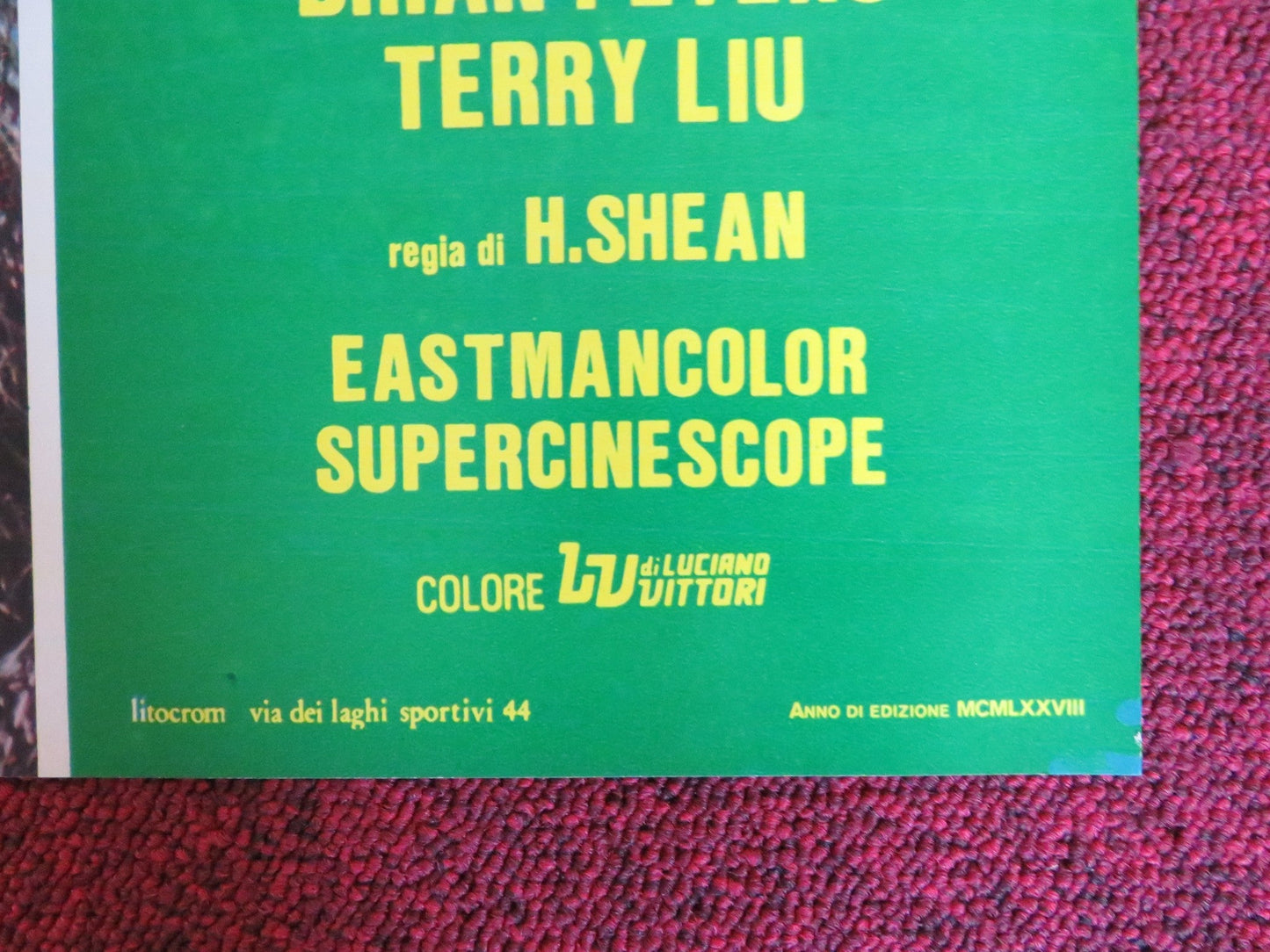 SHAOLIN TEMPLE - D ITALIAN FOTOBUSTA POSTER ALEXANDER SENG NORAL WALL 1978 Rendezvous Cinema Movie posters