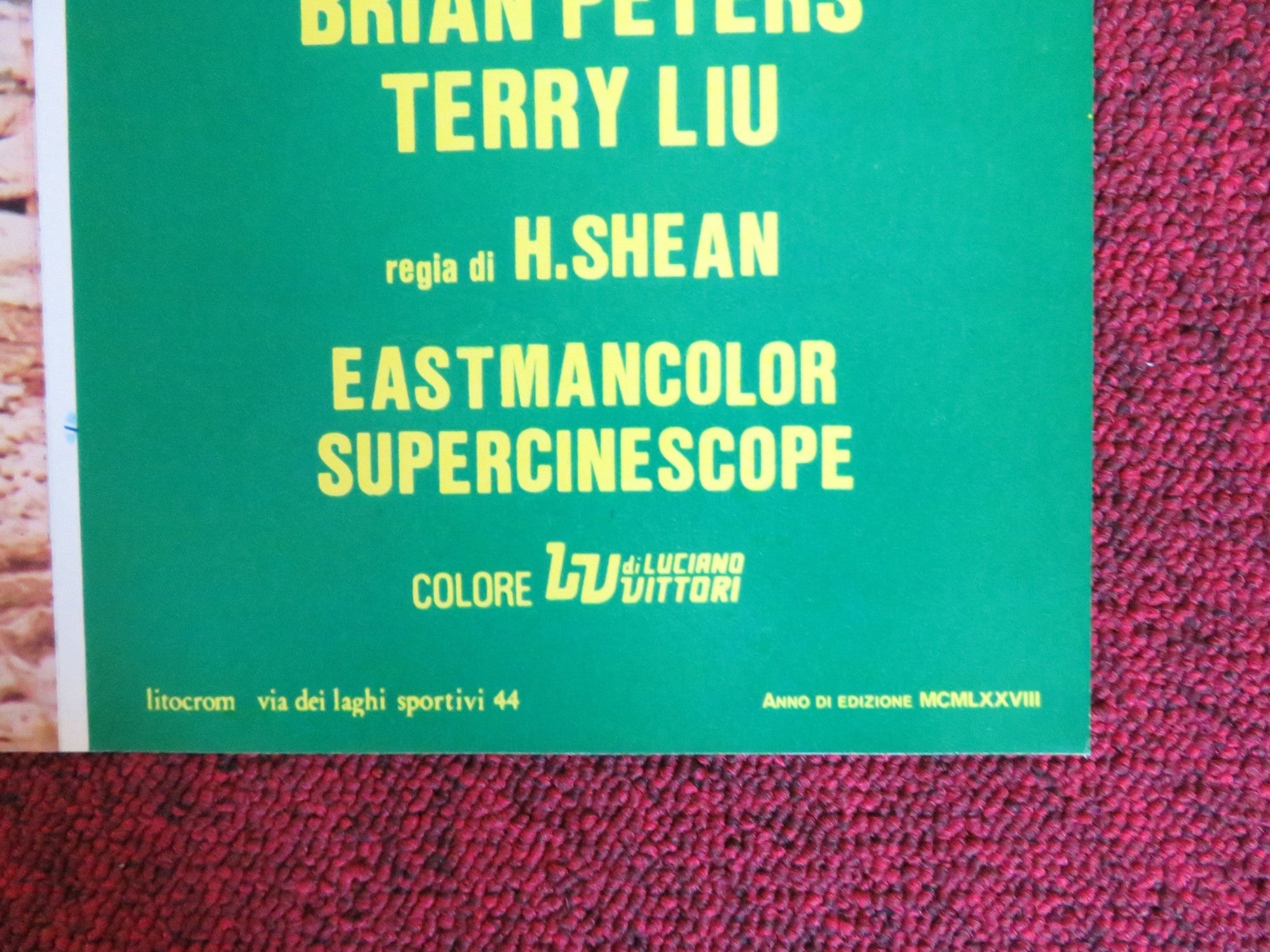 SHAOLIN TEMPLE - G ITALIAN FOTOBUSTA POSTER ALEXANDER SENG NORAL WALL 1978 Rendezvous Cinema Movie posters