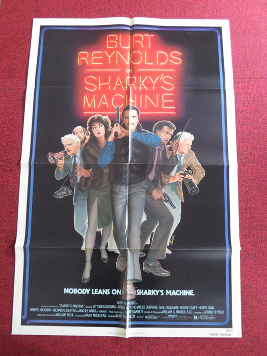 SHARKY'S MACHINE - B FOLDED US ONE SHEET POSTER BURT REYNOLDS V. GASSMAN 1981 Rendezvous Cinema Movie posters