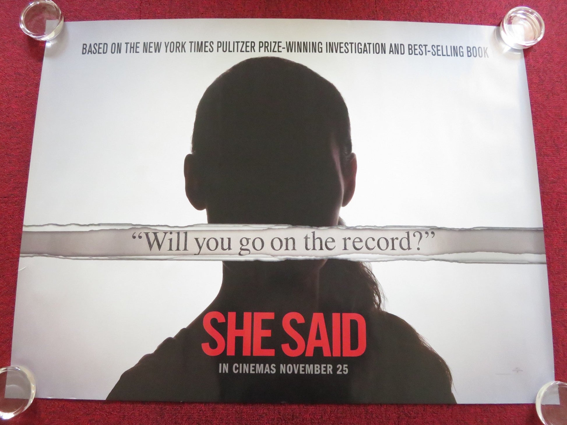 SHE SAID UK QUAD ROLLED POSTER LOLA PETTICREW KATHERINE LAHEEN 2022 Rendezvous Cinema Movie posters