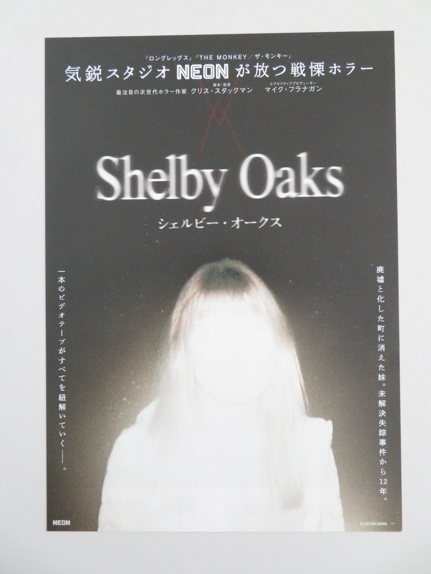 Shelby Oaks Japanese Chirashi (B5) Poster Sarah Durn Mason Heidger 2024 Movie posters