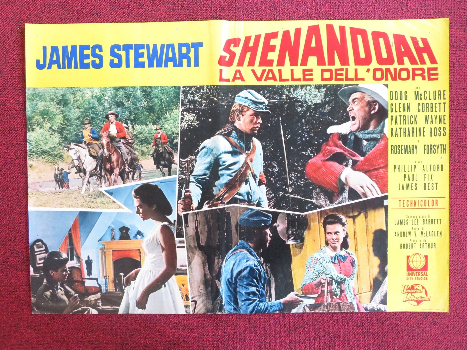 SHENANDOAH - A ITALIAN FOTOBUSTA POSTER JAMES STEWART DOUG MCCLURE 1965 Rendezvous Cinema Movie posters