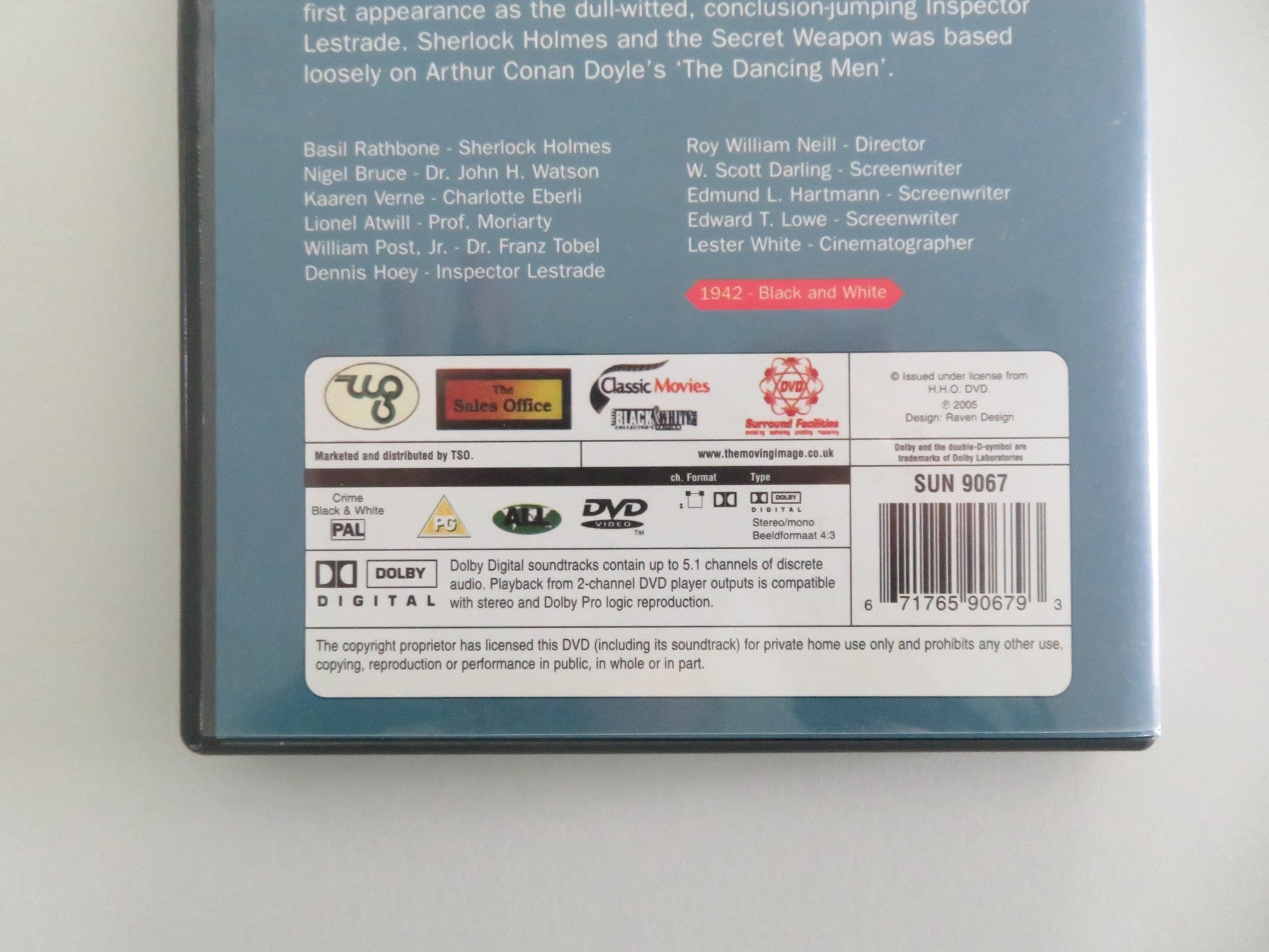 SHERLOCK HOLMES AND THE SECRET WEAPON - B (DVD) SHERLOCK HOLMES 1942 REGION ALL Movie posters