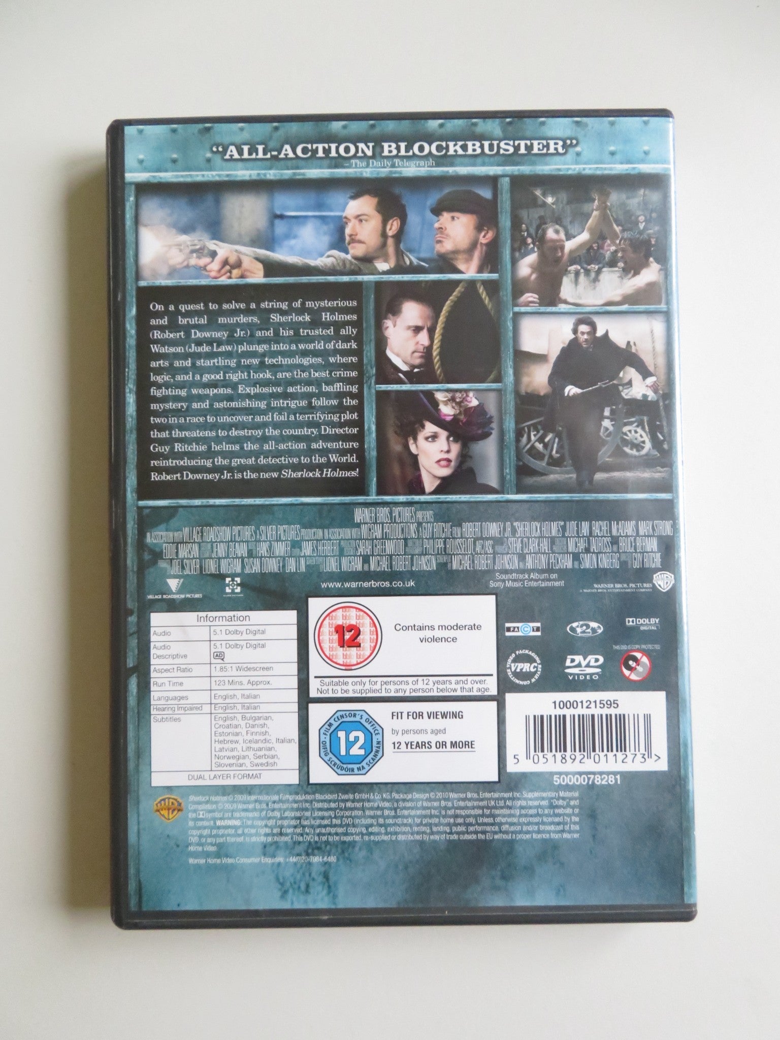 SHERLOCK HOLMES (DVD) ROBERT DOWNEY JR. JUDE LAW 2009 REGION 2 Movie posters
