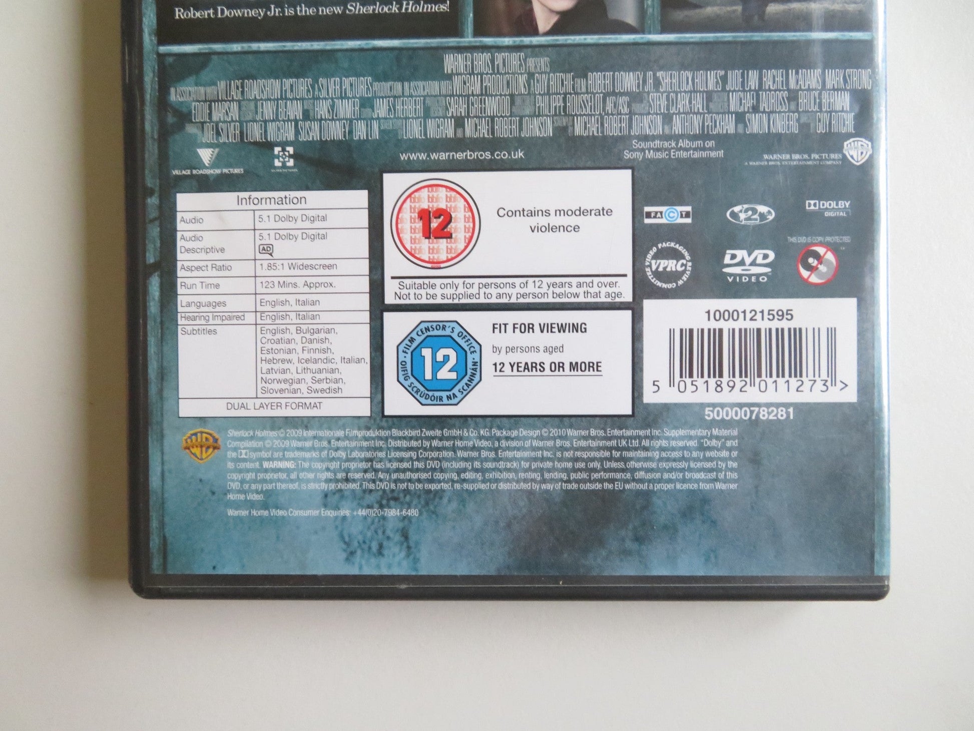 SHERLOCK HOLMES (DVD) ROBERT DOWNEY JR. JUDE LAW 2009 REGION 2 Movie posters