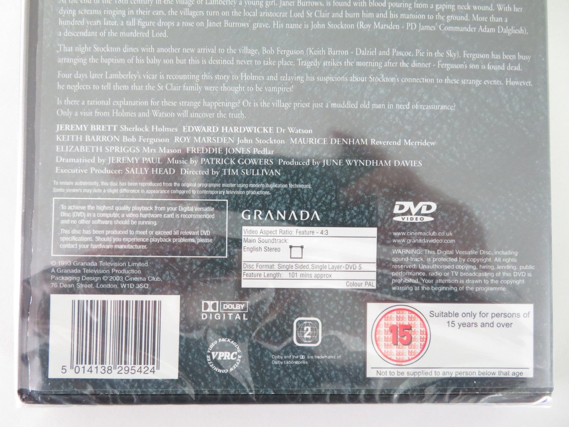 SHERLOCK HOLMES - THE LAST VAMPYRE (DVD) JEREMY BRETT E. HARDWICKE 1984 REGION 2 Movie posters