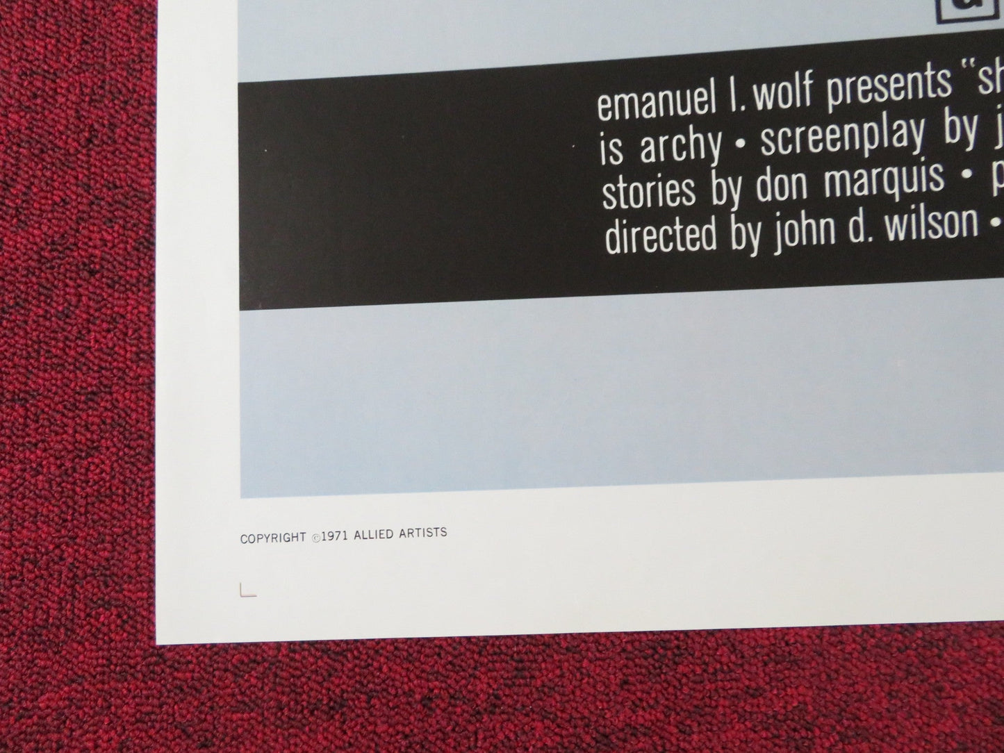 SHINBONE ALLEY FOLDED US ONE SHEET POSTER CAROL CHANNING EDDIE BRACKEN 1970 Rendezvous Cinema Movie posters