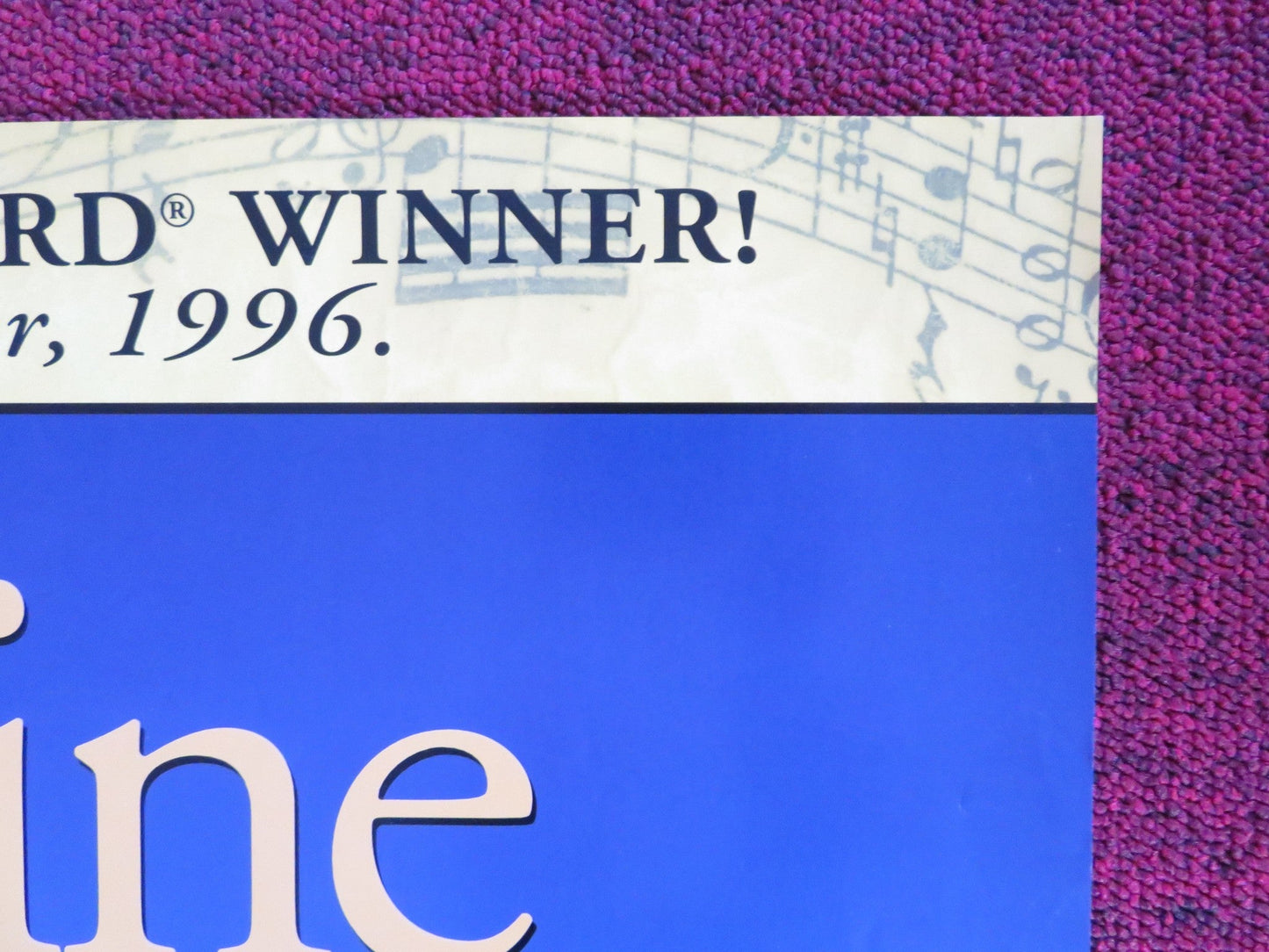 SHINE VHS VIDEO POSTER GEOFFREY RUSH SONIA TODD 1996 Rendezvous Cinema Movie posters