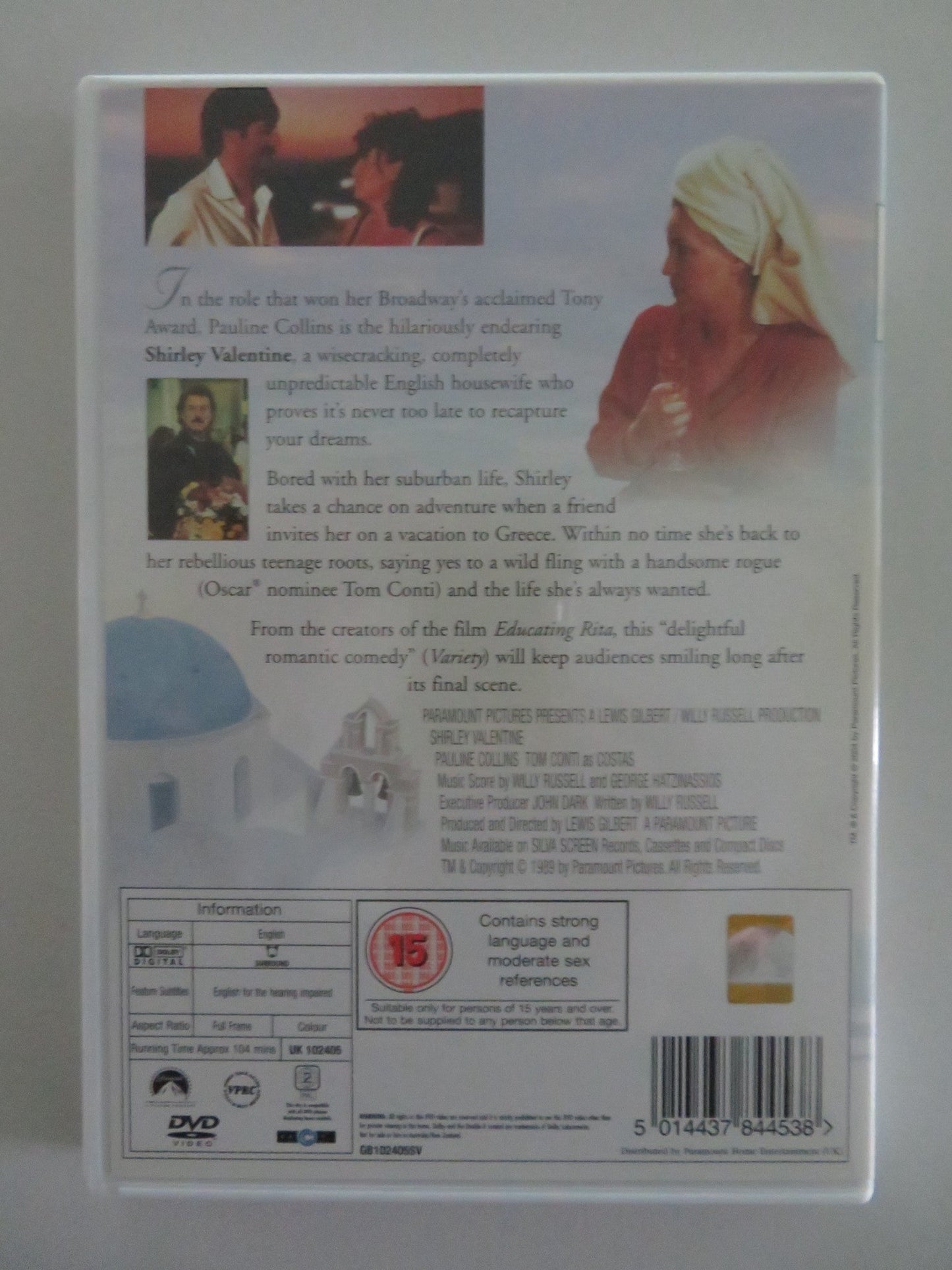 SHIRLEY VALENTINE (DVD) PAULINE COLLINS TOM CONTI 1989 REGION 2 Movie posters