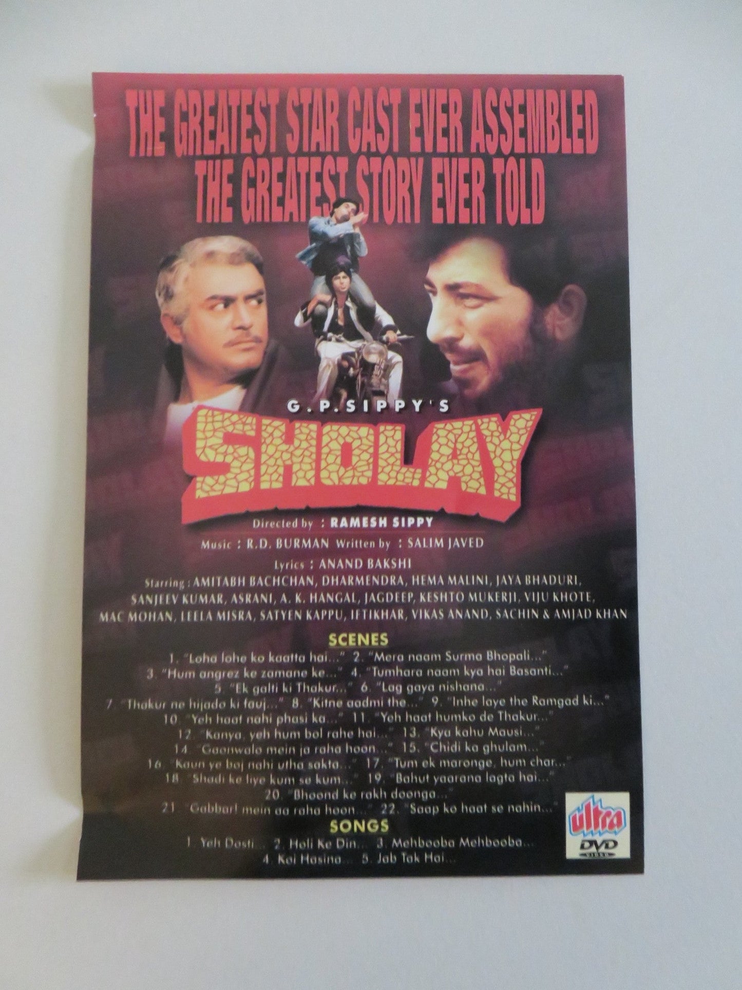 SHOLAY (DVD) SANJEEV KUMAR DHARMENDRA AMITABH BACHCHAN 1975 Movie posters