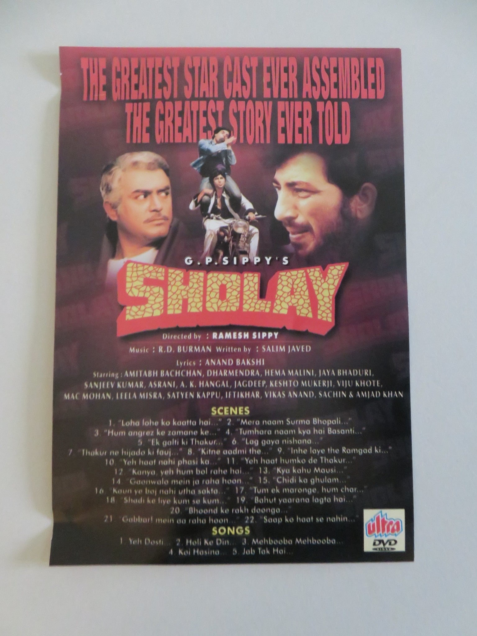 SHOLAY (DVD) SANJEEV KUMAR DHARMENDRA AMITABH BACHCHAN 1975 Movie posters