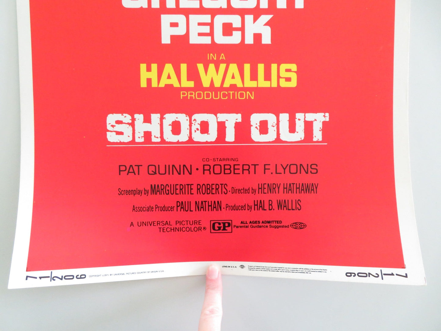 Shoot Out US Insert Poster Gregory Peck Patricia Quinn 1971 Movie posters