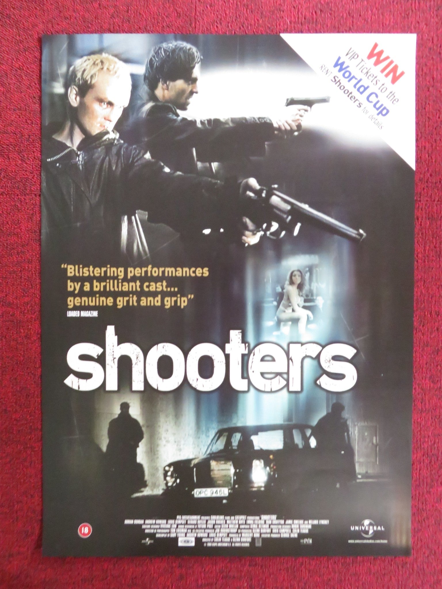 SHOOTERS VHS VIDEO POSTER ADRIAN DUNBAR GERARD BUTLER 2000 Rendezvous Cinema Movie posters