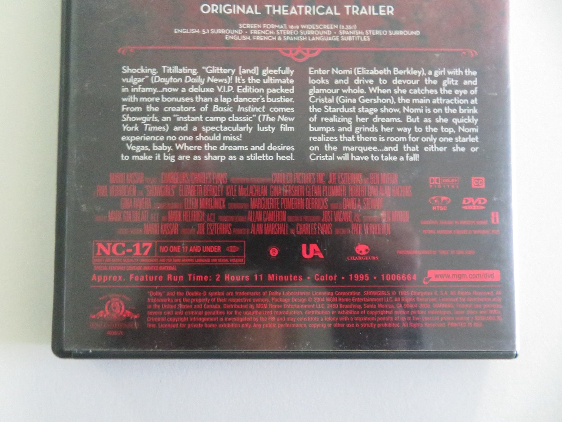 Showgirls - B (DVD) Elizabeth Berkley Kyle MacLachlan 1995 Region 1 Movie posters