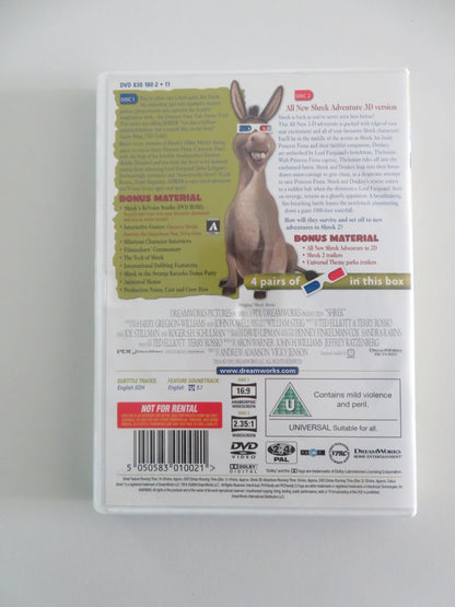 SHREK +3.D THE STORY CONTINUES - 2 DISC SET (DVD) MIKE MYERS 2001 REGION 2, 4 Movie posters