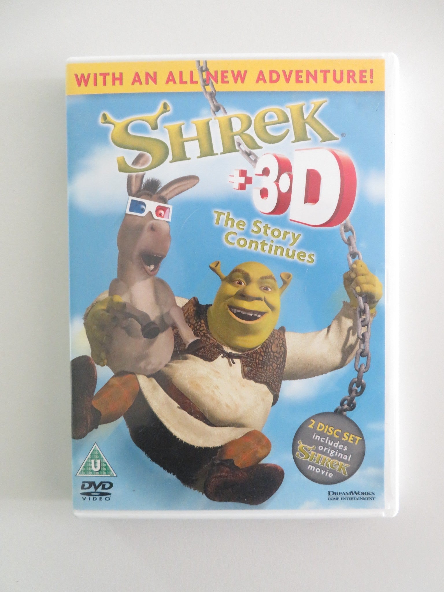 SHREK +3.D THE STORY CONTINUES - 2 DISC SET (DVD) MIKE MYERS 2001 REGION 2, 4 Movie posters